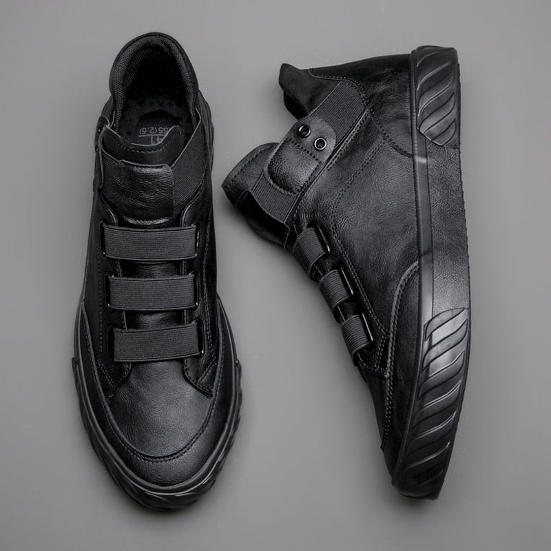 New Men Leather Comfortable High Top Loafer