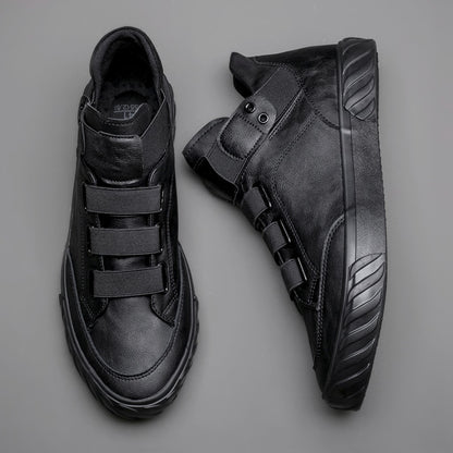 New Men Leather Comfortable High Top Loafer