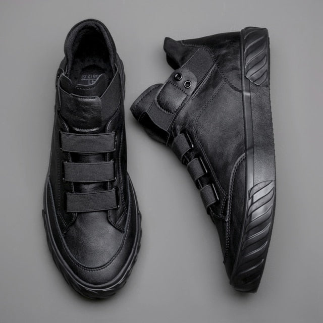 New Men Leather Comfortable High Top Loafer