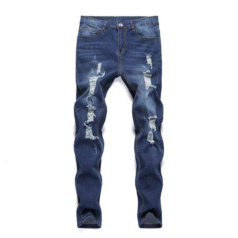 Fashion Men Skinny Slim Fit Denim Ripped Jeans