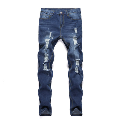 Fashion Men Skinny Slim Fit Denim Ripped Jeans