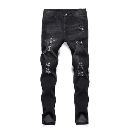 Fashion Men Skinny Slim Fit Denim Ripped Jeans