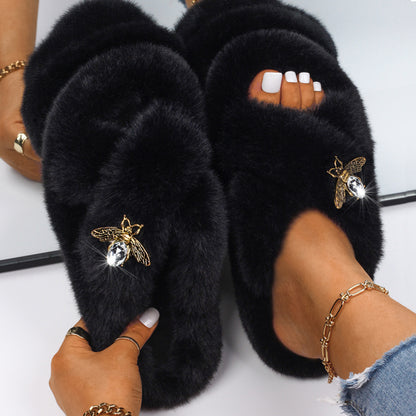Fluffy Plush Non-Slip Slippers