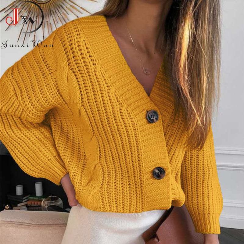 Women Short Cardigan Knitted Sweater