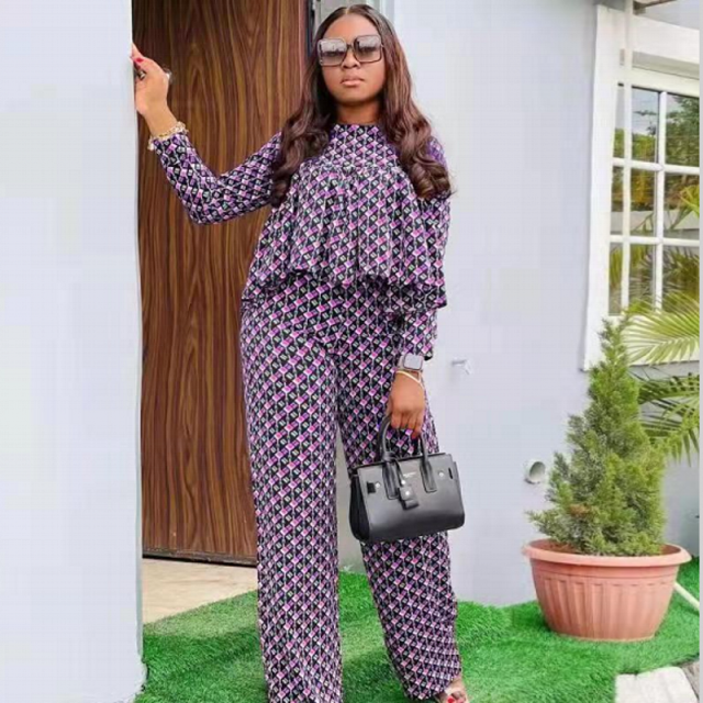 Women Grid Print Two Piece Sets