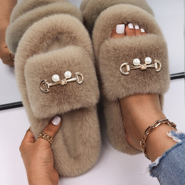 Fluffy Plush Non-Slip Slippers