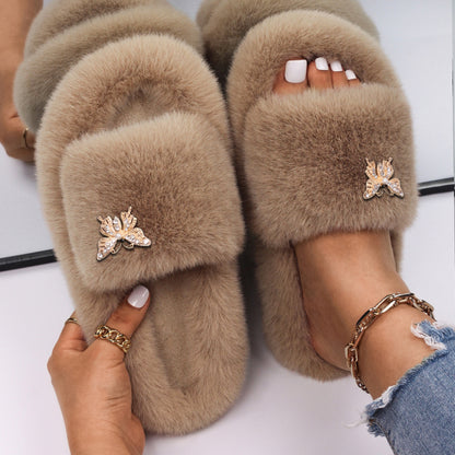 Fluffy Plush Non-Slip Slippers