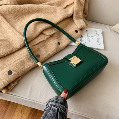 Solid Color PU Leather Shoulder Bags