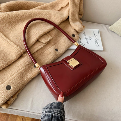Solid Color PU Leather Shoulder Bags