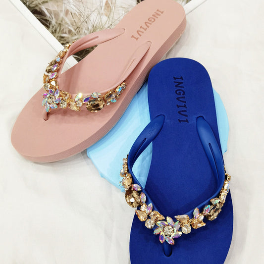 Women Rhinestones Flip Flops