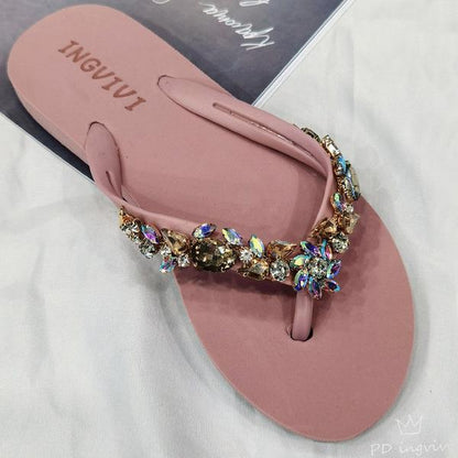 Women Rhinestones Flip Flops