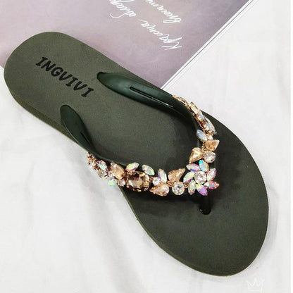 Women Rhinestones Flip Flops