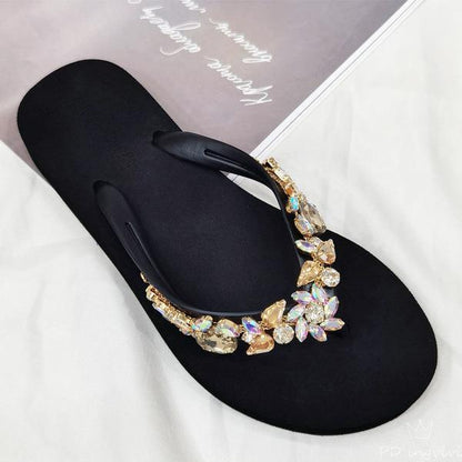 Women Rhinestones Flip Flops