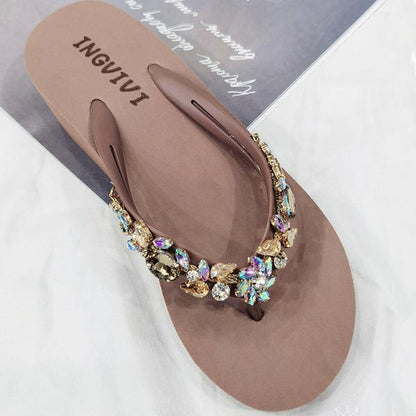 Women Rhinestones Flip Flops