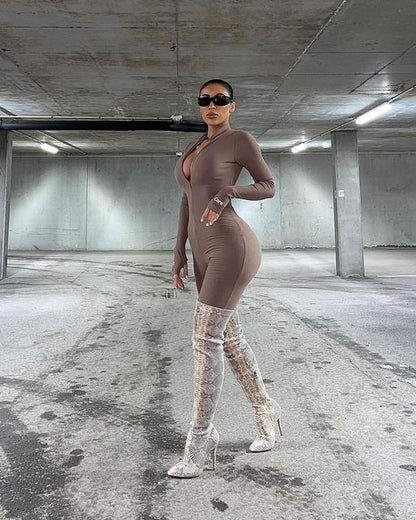 Women Knitted Sexy Bodycon Jumpsuit