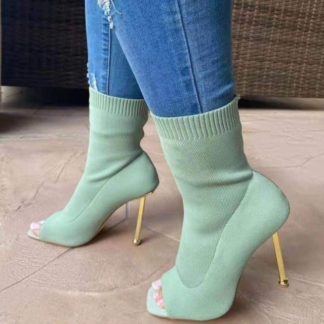 Women Winter Sexy Sock Knitting Stretch High Heels