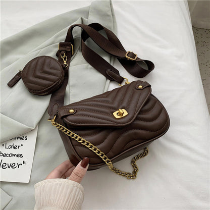 Women Fashion Leather Two Piece Coin Purse Crossbody