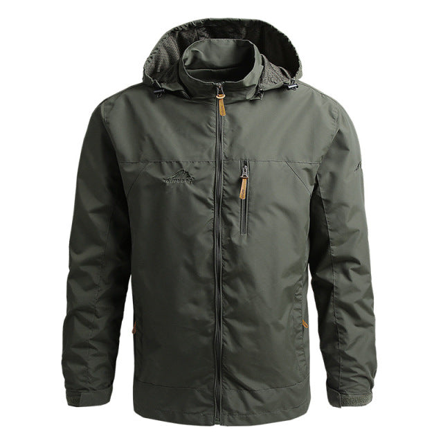 Men Waterproof Hooded Windbreaker Jacket