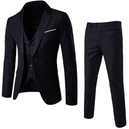 Men Formal Business Long Sleeve Coat Pant Set