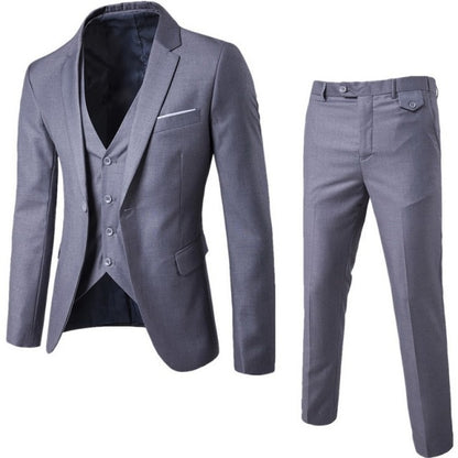 Men Formal Business Long Sleeve Coat Pant Set