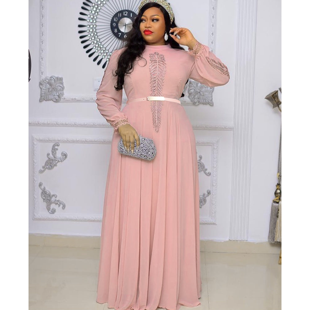 Women Long Sleeve Kaftan Maxi Robe