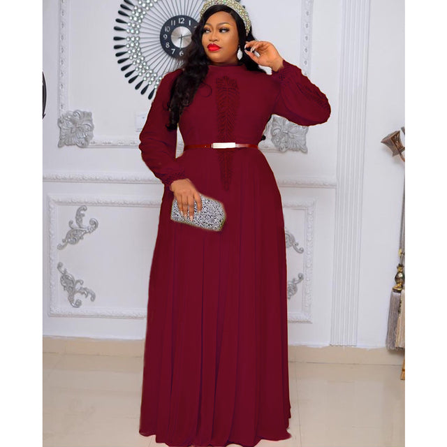 Women Long Sleeve Kaftan Maxi Robe