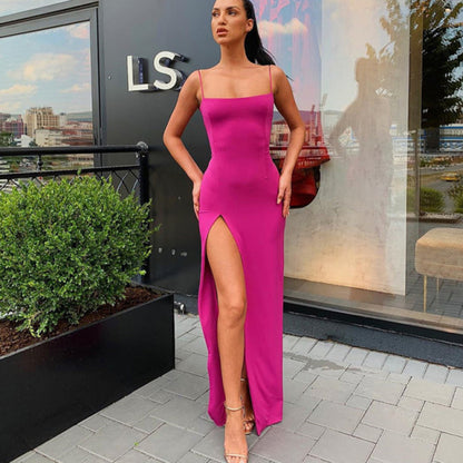 Women Solid Sleeveless Slim Dress