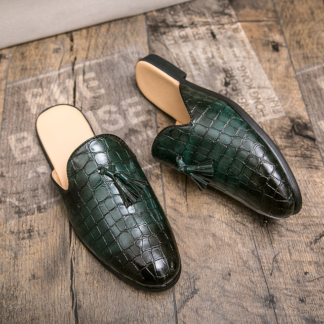 Designer Men Genuine Leather Brand Luxury Slippers
