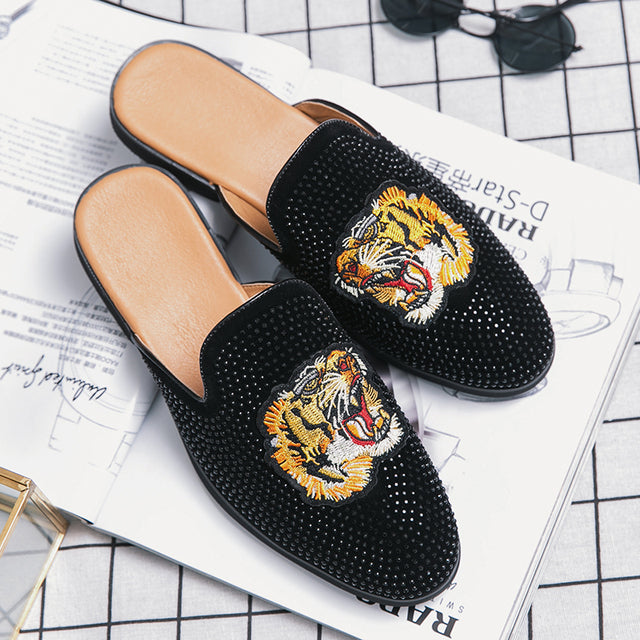 Designer Men Genuine Leather Brand Luxury Slippers