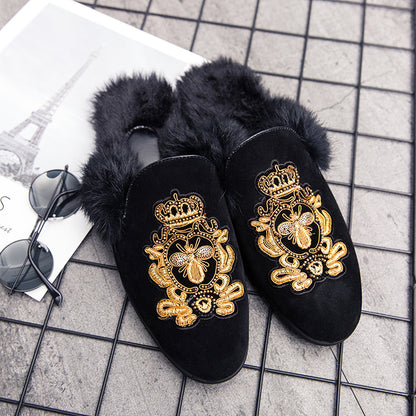 Designer Men Genuine Leather Brand Luxury Slippers