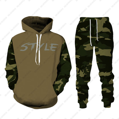 Men Zipper Sweatshirt+Pant Hoodie Sportwear Set