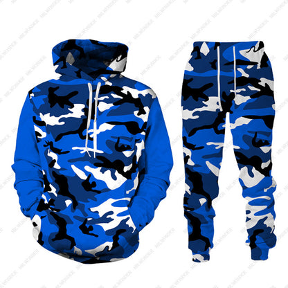Men Zipper Sweatshirt+Pant Hoodie Sportwear Set