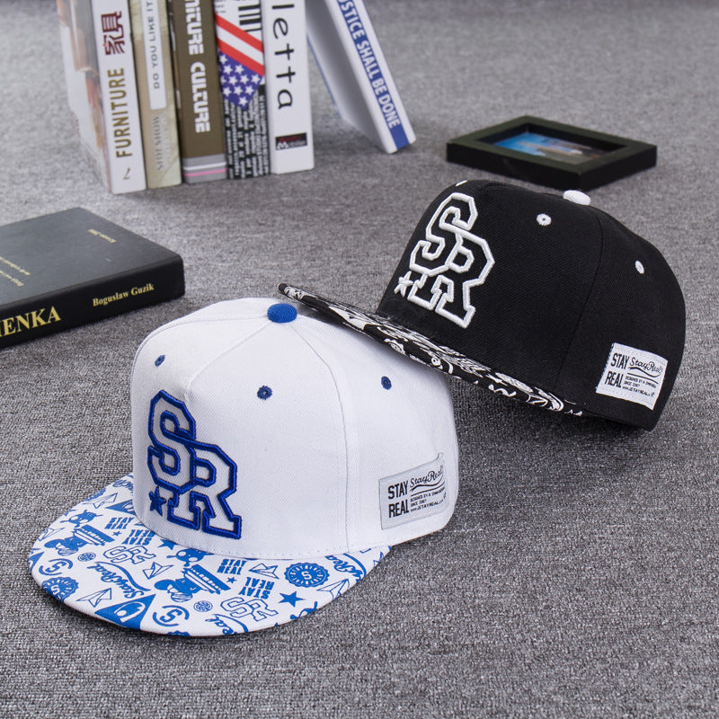 Fashion Embroidery Letter SR SnapBack Cap
