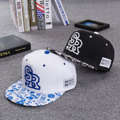 Fashion Embroidery Letter SR SnapBack Cap