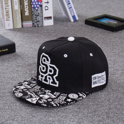 Fashion Embroidery Letter SR SnapBack Cap