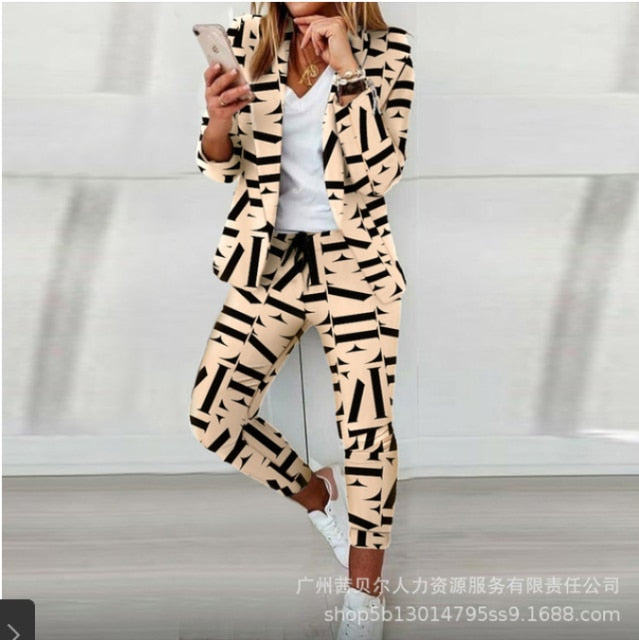 Women Stylish Print Blouse & Pant Sets