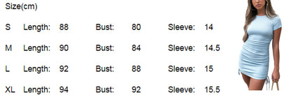 Women Basic Short Sleeve Bodycon Stretch Mini Dress