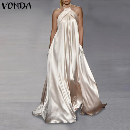 Women Sexy Backless Sleeveless Long Maxi Dress