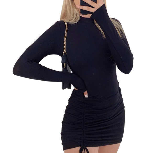 Women Basic Short Sleeve Bodycon Stretch Mini Dress