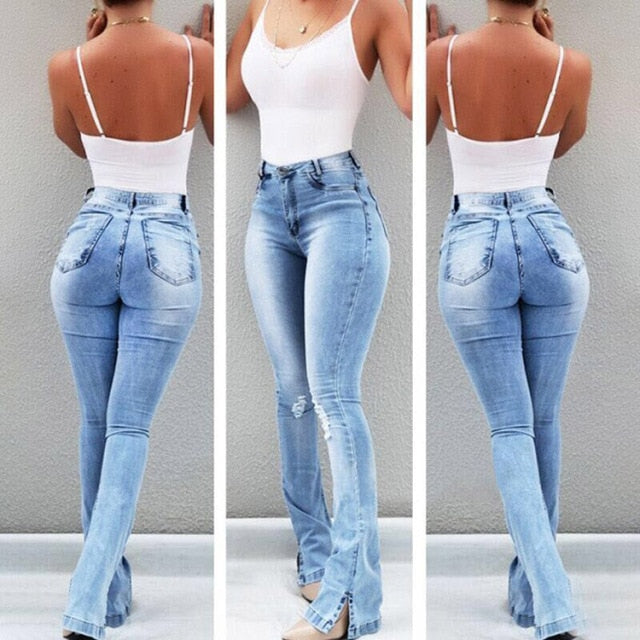 Women Hot Diamond Cutout Skinny Jeans
