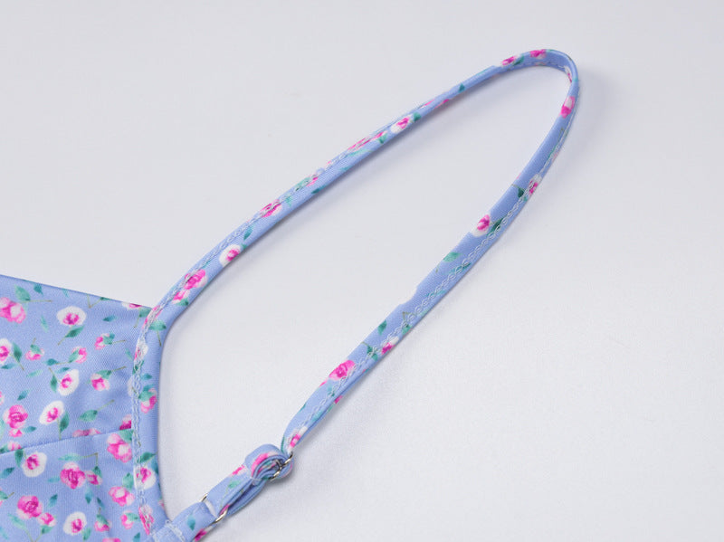 Women Floral Print Sleeveless Backless Long Bodycon Dresses