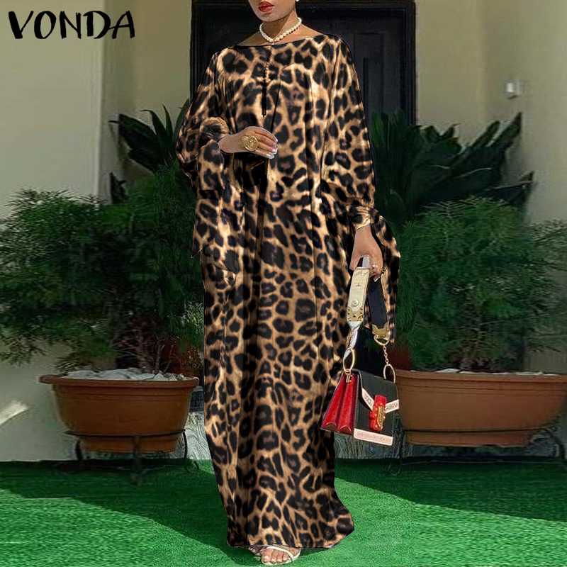 Women Leopard Print Maxi Dress