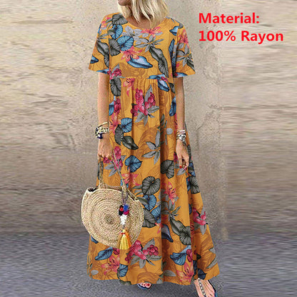 Women Bohemian Holiday Floral Print Dress