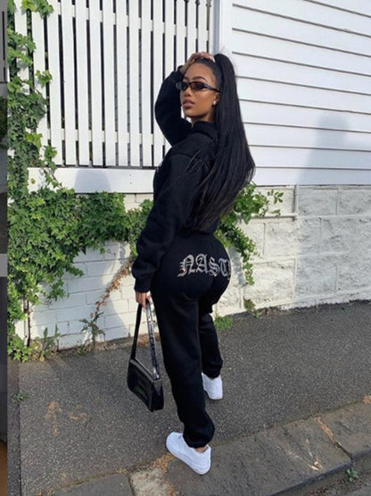 Women Diamonds 2 Piece Oversize Hoodie Joggers Set