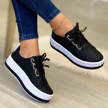 Women Vulcanized Platform Casual PU Fashion Sneakers 36-43( 5-12
