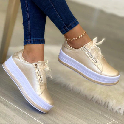 Women Vulcanized Platform Casual PU Fashion Sneakers 36-43( 5-12