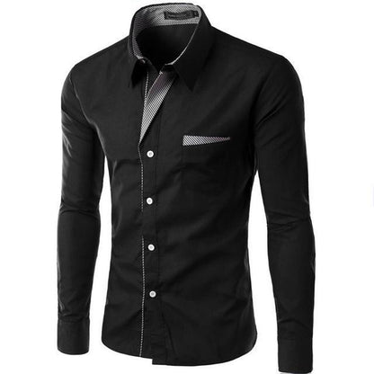 Men Long Sleeve Slim Fit Casual Dress Shirt Size M-4XL