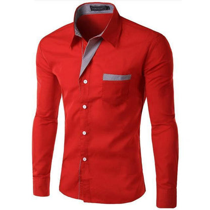 Men Long Sleeve Slim Fit Casual Dress Shirt Size M-4XL