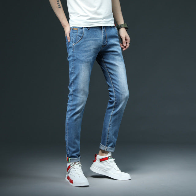 Men Skinny Fashion Casual Cotton Slim Pants