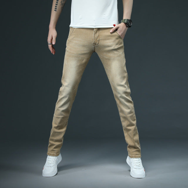Men Skinny Fashion Casual Cotton Slim Pants